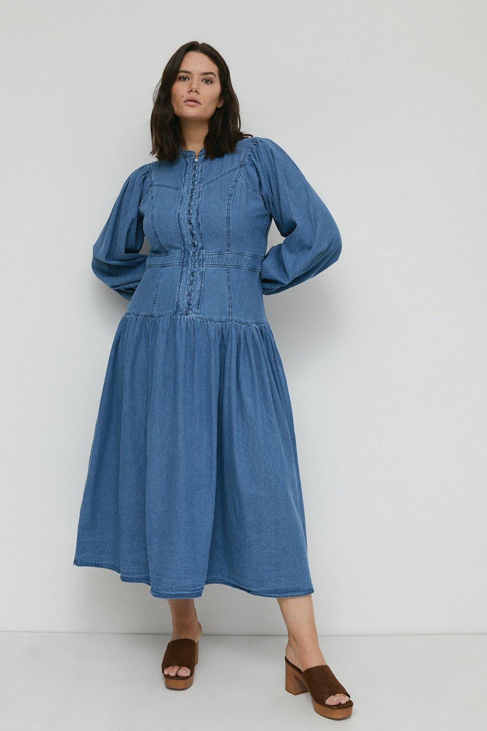 Warehouse denim dress on sale sale